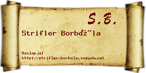 Strifler Borbála névjegykártya
